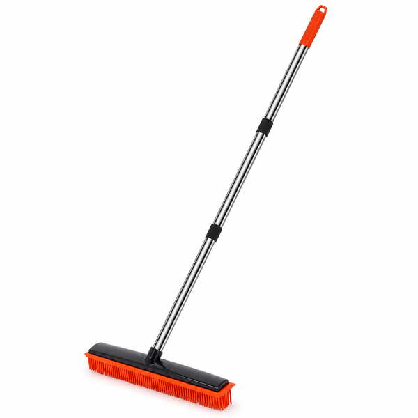 Sweeper™ Silicone Pet Hair Broom — Rubber Bristle Floor, Carpet & Squeegee Sweeper